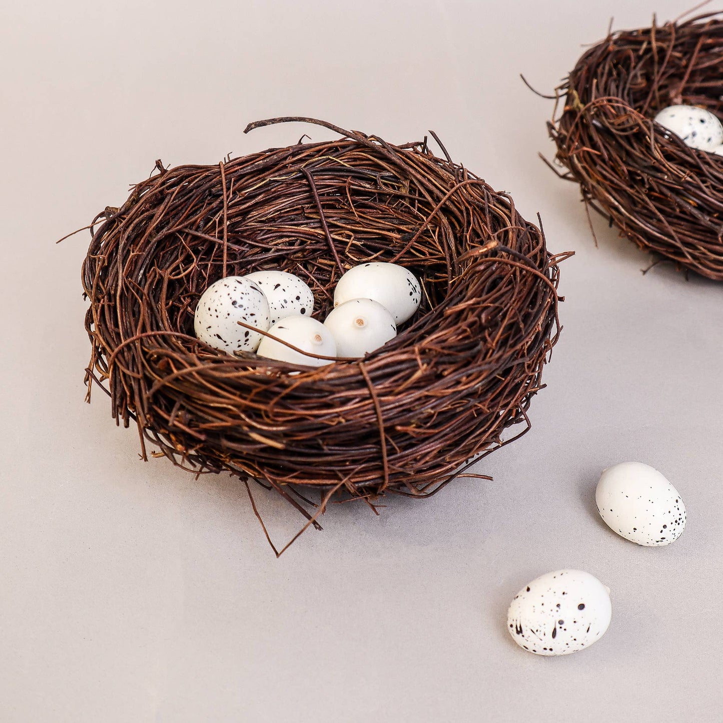 Handmade Bird Nest with Realistic Eggs (1 Nest with 3 eggs)
