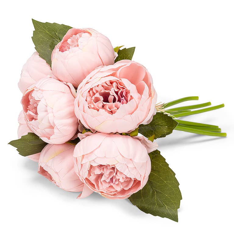 Full Peony Bouquet - 10"H Pink
