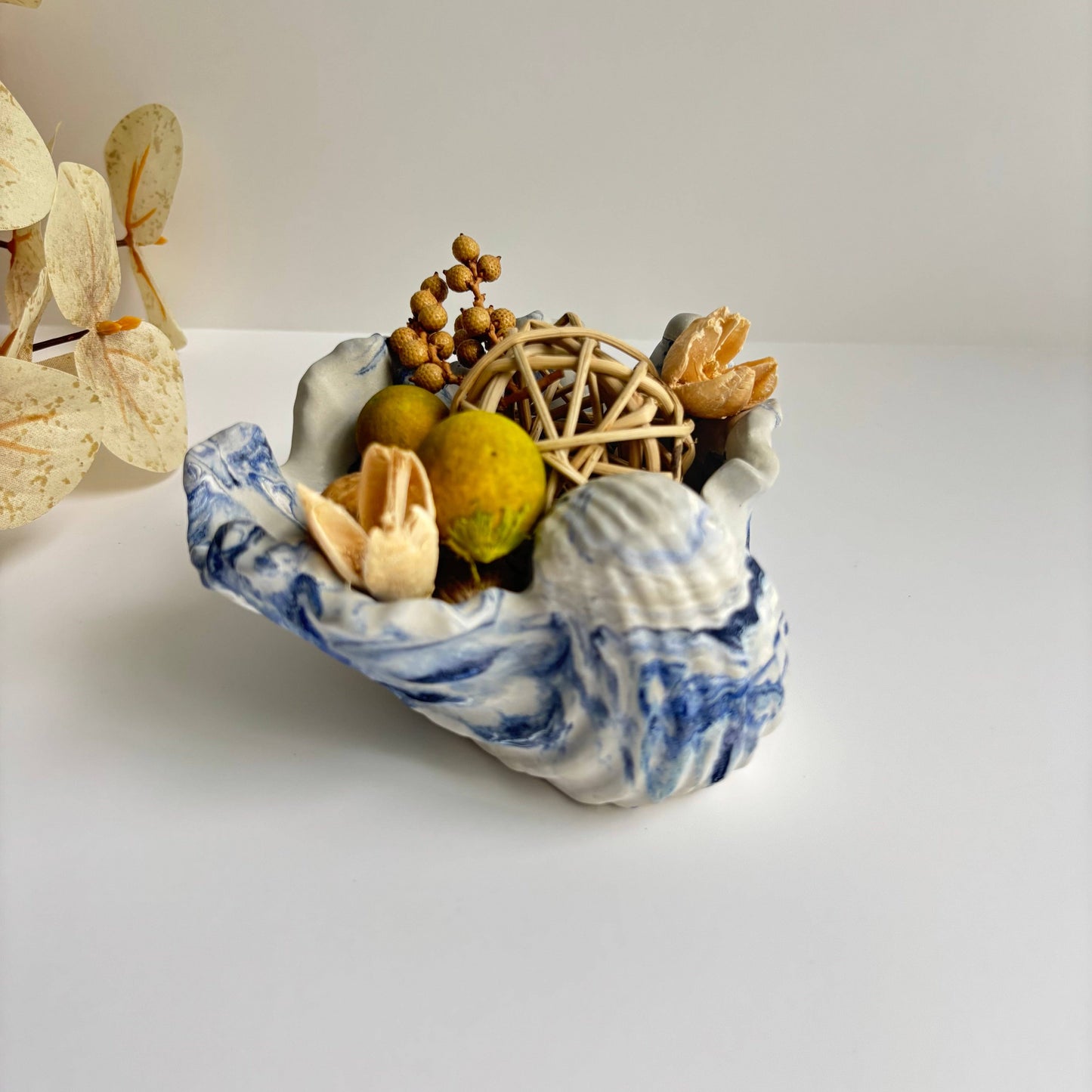 Shell Centerpiece Bowl - Decorative Concrete Bowl
