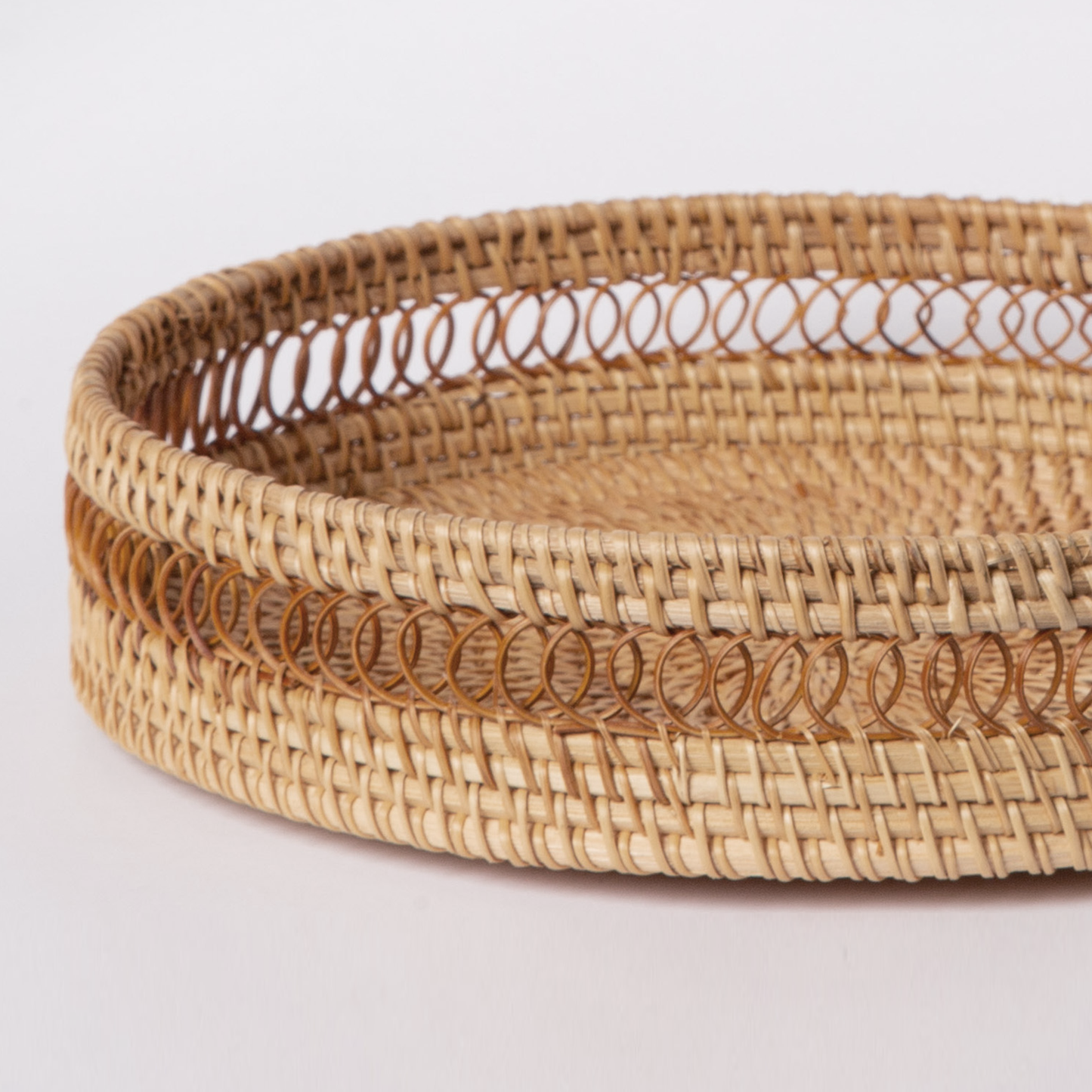 Round Rattan Tabletop Decor - Small