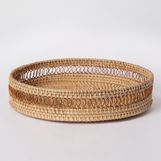 Round Rattan Tabletop Decor - Small