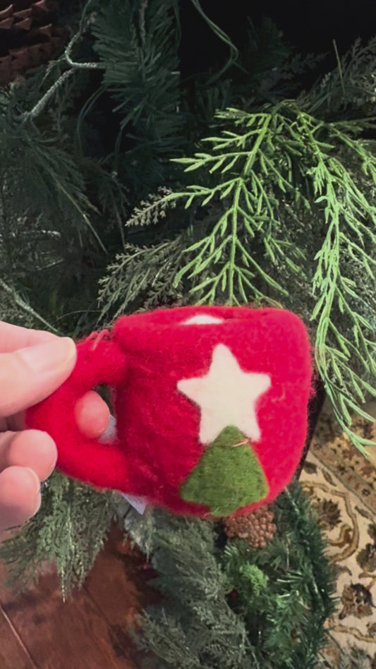 Red Mug - Hot Chocolate/Marshmallows on Top