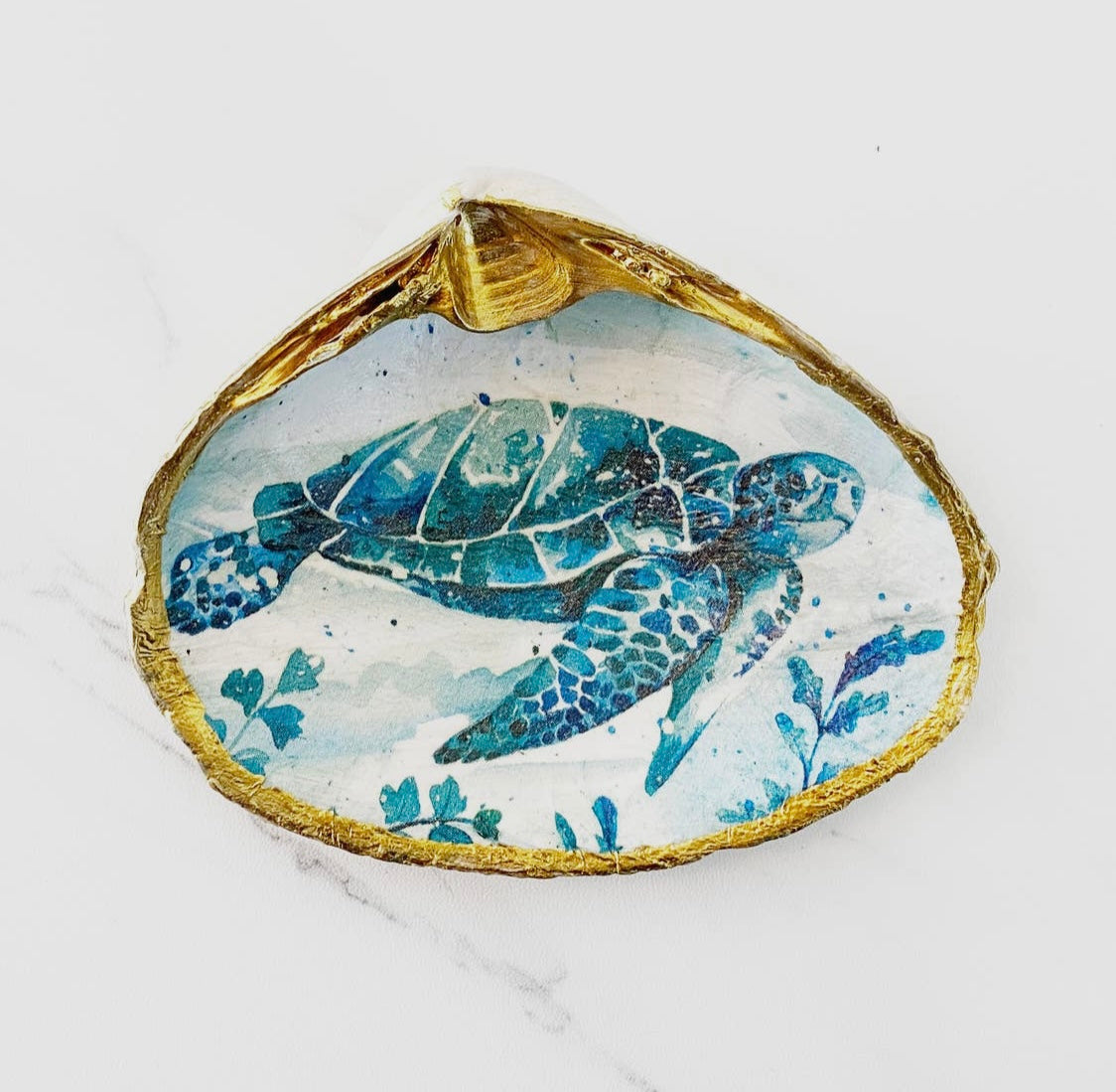 Trinket Dishes - Guilded Oyster Shells