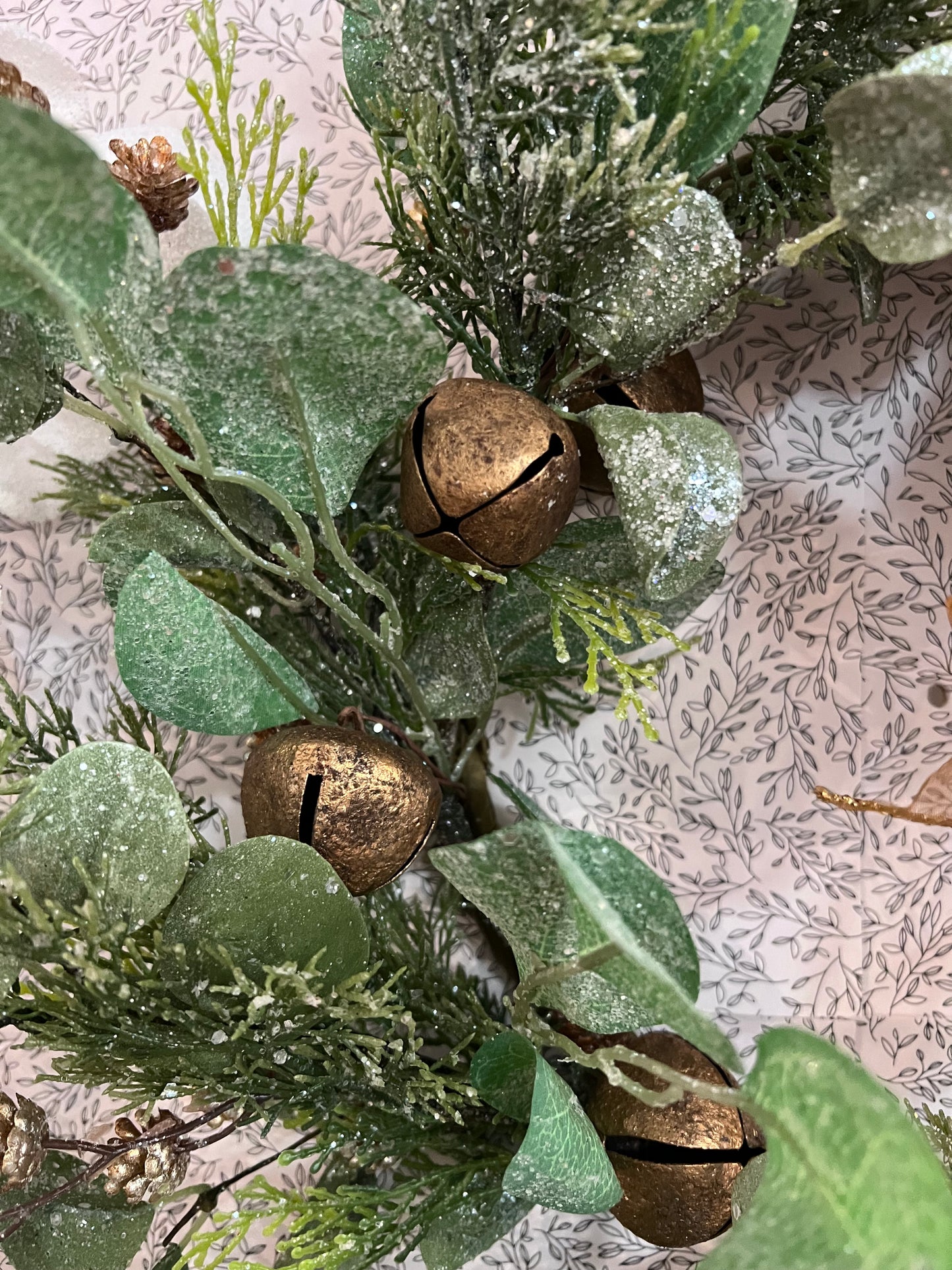 Copper Magnolia Frosted Eucalyptus Wreath