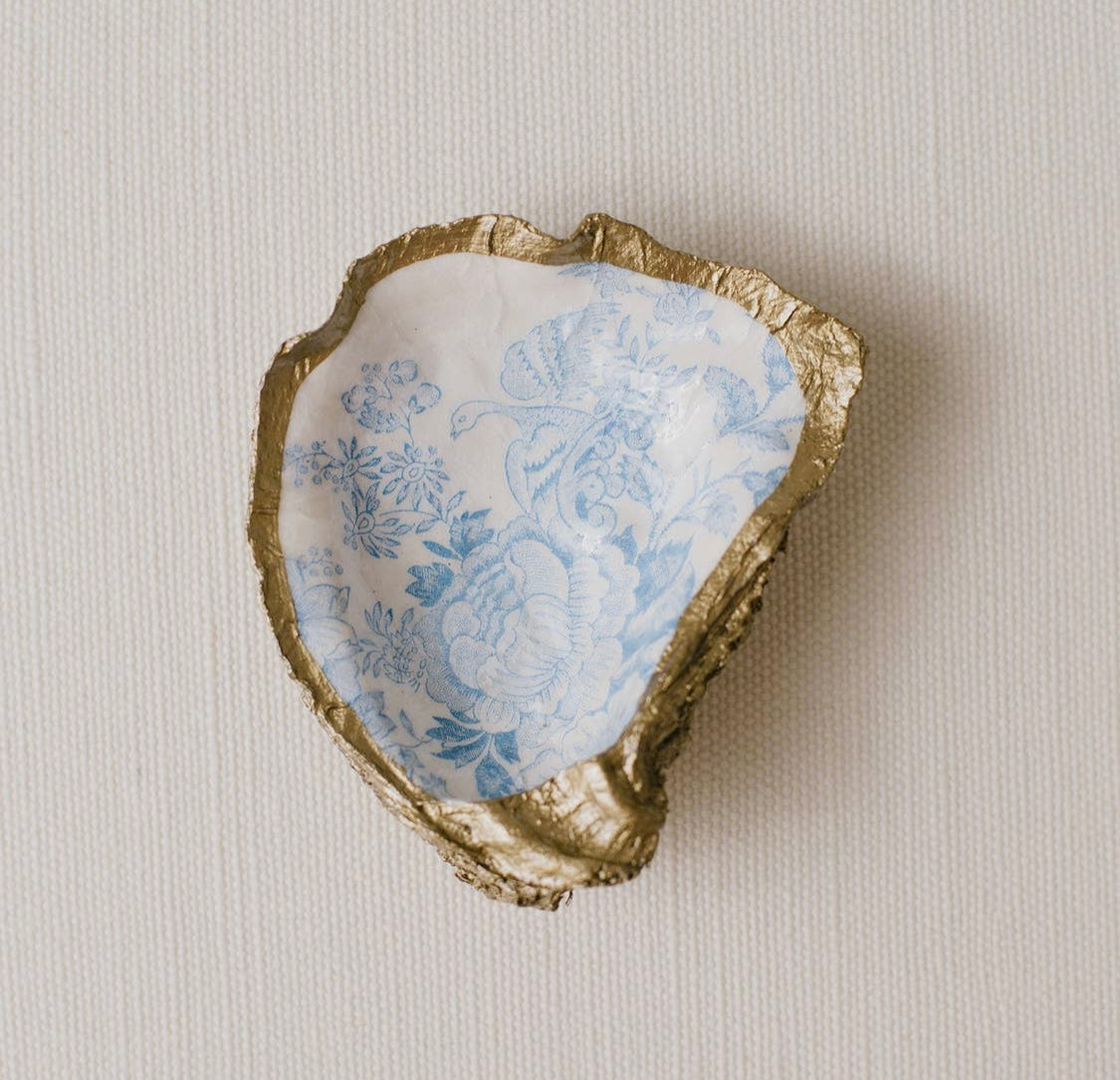 Gilded Oyster Shell Trinket Dishes
