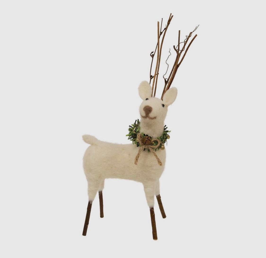 Set of Standing Felted Reindeer